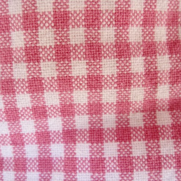 Pottery Barn Pink & White Gingham Check Unlined Curtains 2 Panels 44 x 63” PBK - Picture 2 of 7